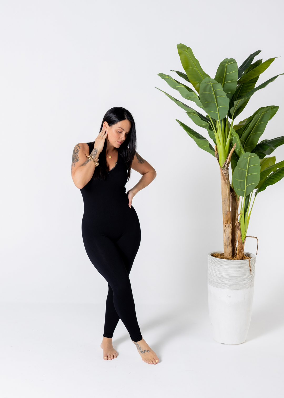 Fitted Sleeveless Jumpsuit | Black