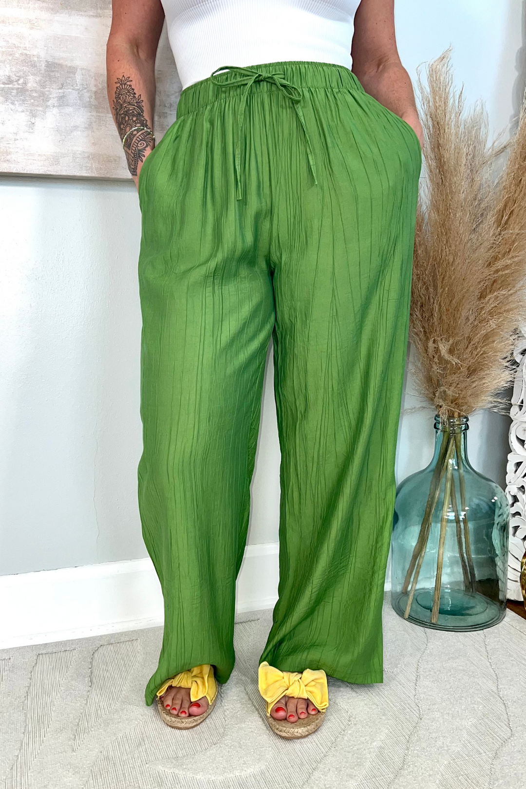 Easy Breezy Linen Pants | Green
