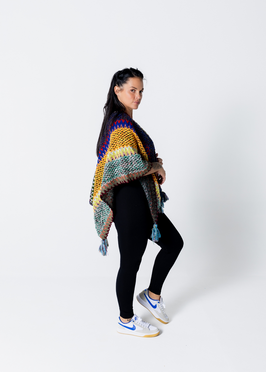 Vibin' Poncho | Orange Multi