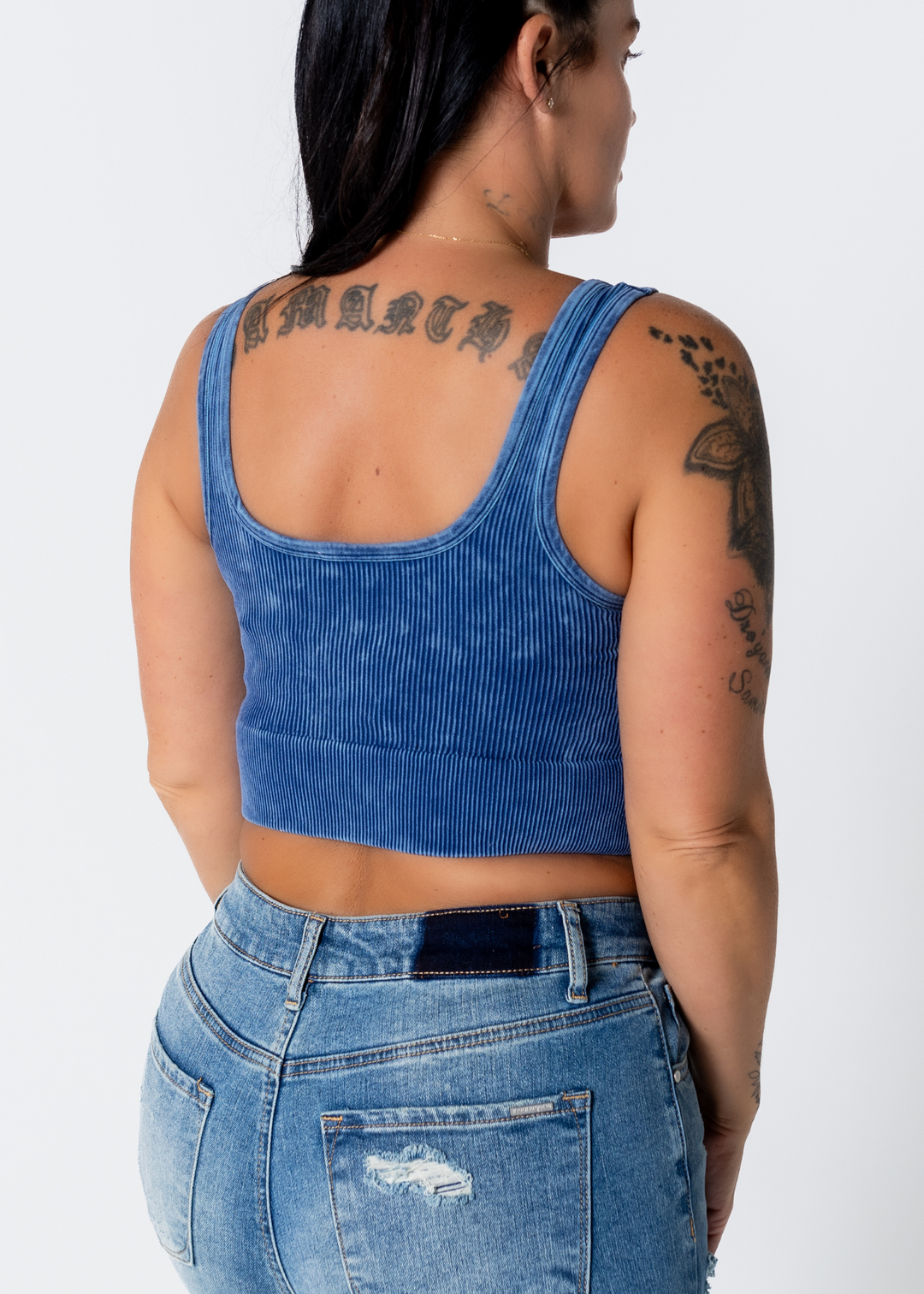 Washed Cropped Top | Navy