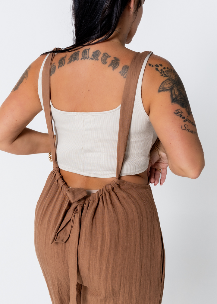 Cutie Suspender Jumpsuit | Amber