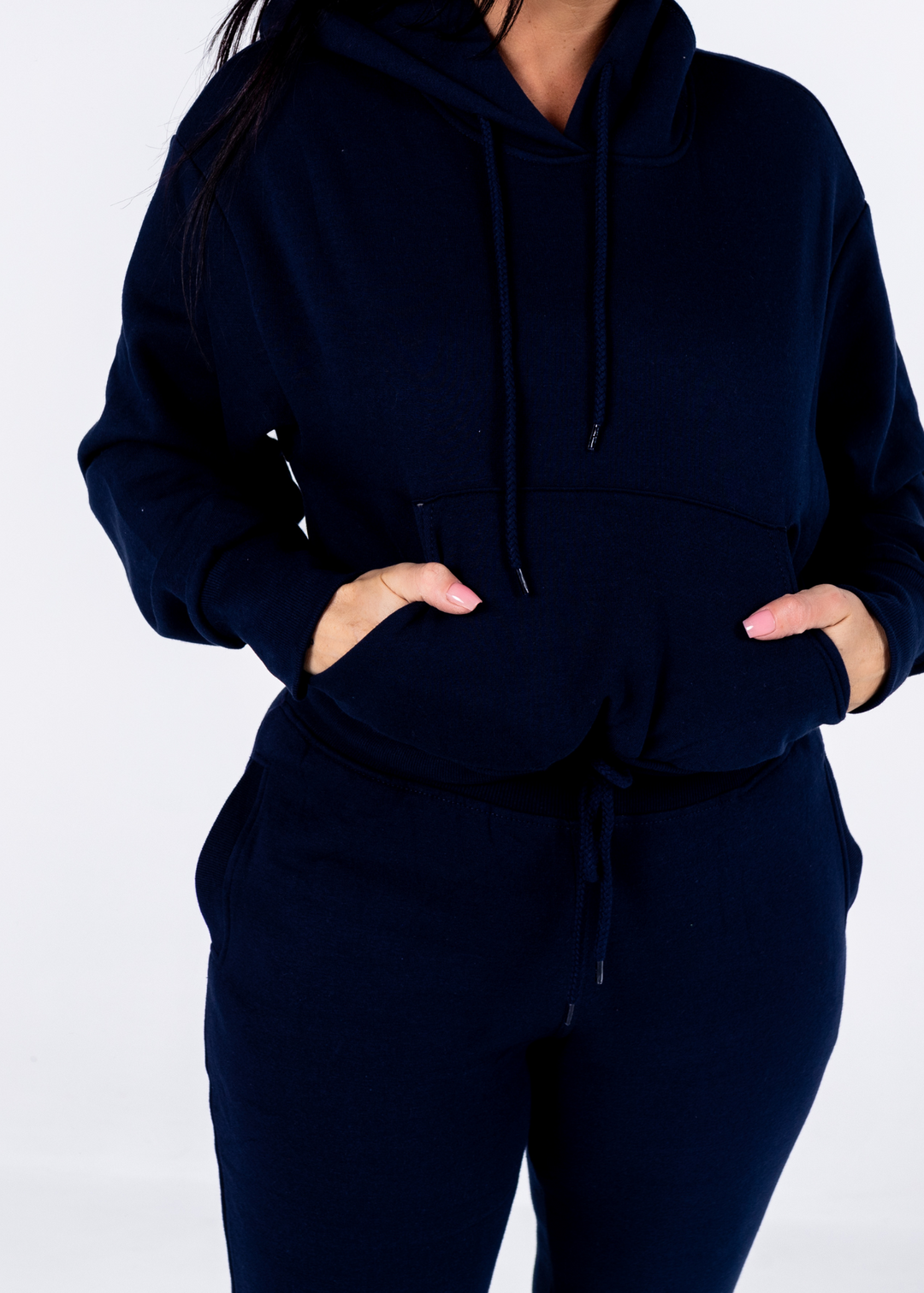Real Chill Crop Pullover Hoodie "Deep Navy"