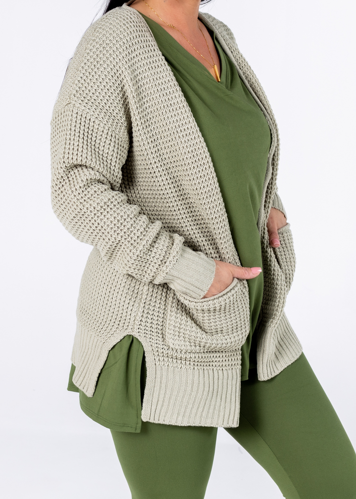 Keeping It Cozy Cardigan "Light Sage"