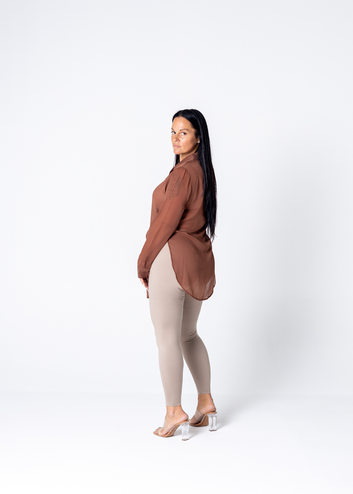 See Right Through You Button Down "Chocolate"
