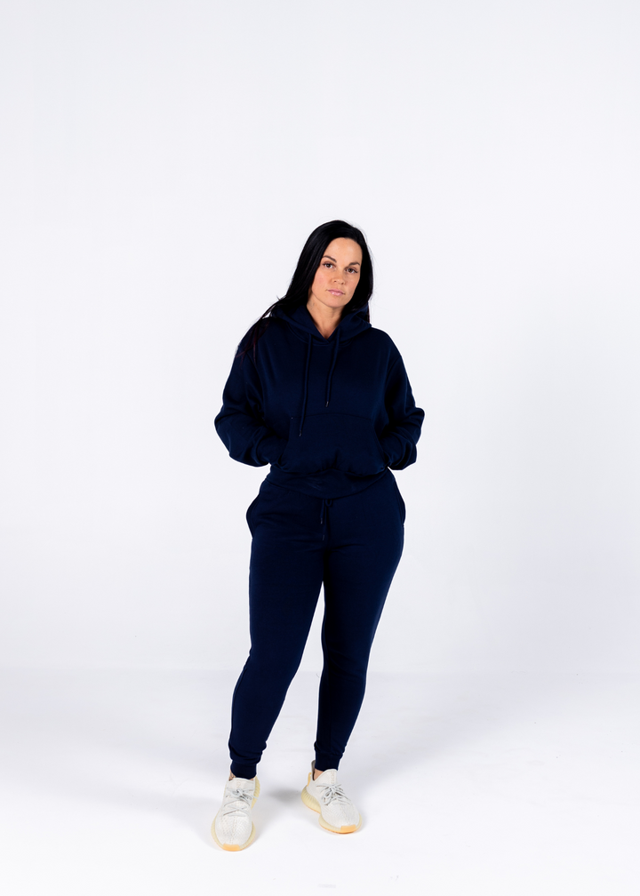 Real Chill Crop Pullover Hoodie "Deep Navy"